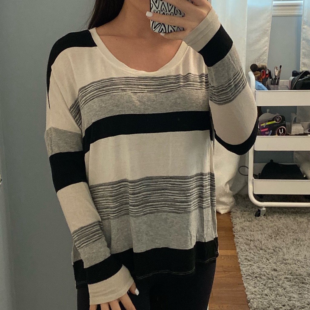 Red Haute Stripe Long Sleeve Top